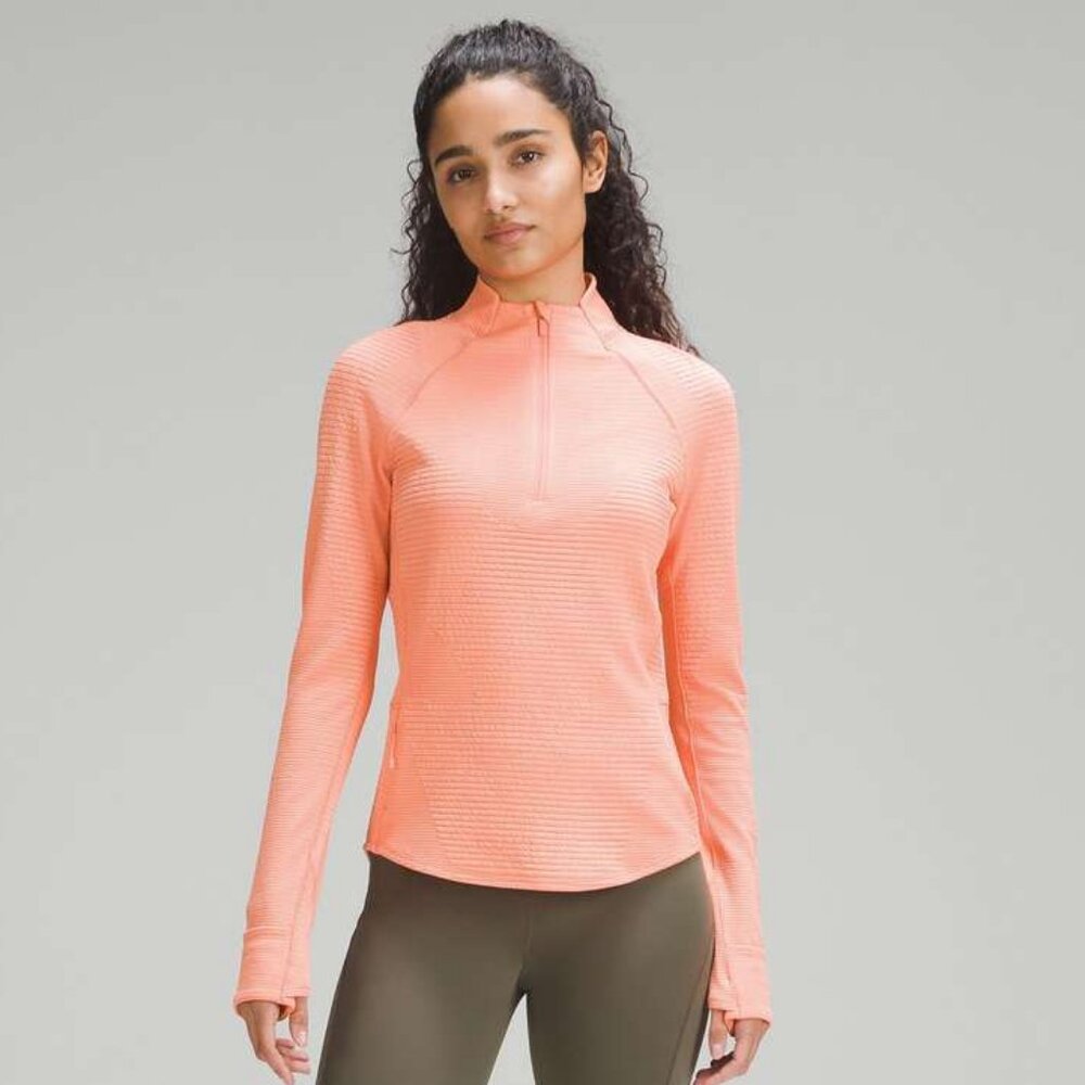 Lululemon Women's Ventscape Long-Sleeve Half Zip - Light Orange/Pink